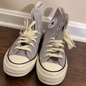 Converse Gray Sneakers with Cream Details